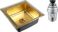 Комплект Мойка кухонная Zorg Inox PVD Inox Pvd SZR-5050 bronze + Измельчитель Inox D ZR-56 D фото в интернет-магазине «Wasser-Haus.ru»