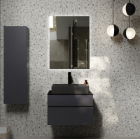 Мебель для ванной комнаты Raval Decent 60 антрацит, раковина 3050-112