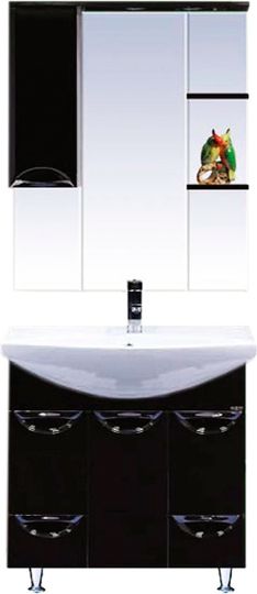 Мебель для ванной Misty Жасмин 75 черная эмаль фото в интернет-магазине «Wasser-Haus.ru»