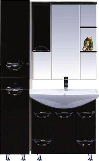 Мебель для ванной Misty Орхидея 85 черная эмаль фото в интернет-магазине «Wasser-Haus.ru»