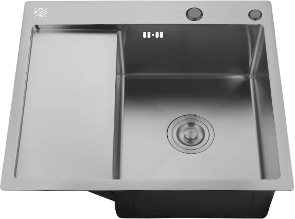 Мойка кухонная РМС MRK-5851BL-R c дозатором, графит фото в интернет-магазине «Wasser-Haus.ru»
