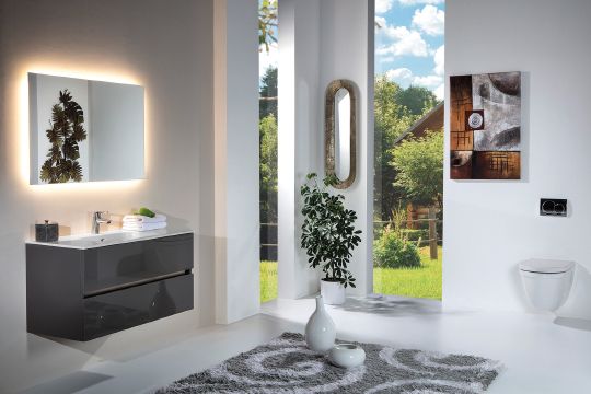 Мебель для ванной Armadi Art Vallessi 100 антрацит фото в интернет-магазине «Wasser-Haus.ru»