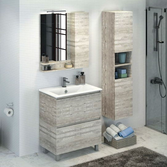 Мебель для ванной Comforty Верона 75 дуб белый фото в интернет-магазине «Wasser-Haus.ru»