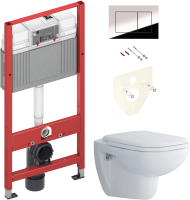 Комплект Унитаз подвесной Duravit D-code 45700900A1 безободковый + Инсталляция TECE Now 9400412 4 в 1 с кнопкой смыва фото в интернет-магазине «Wasser-Haus.ru»