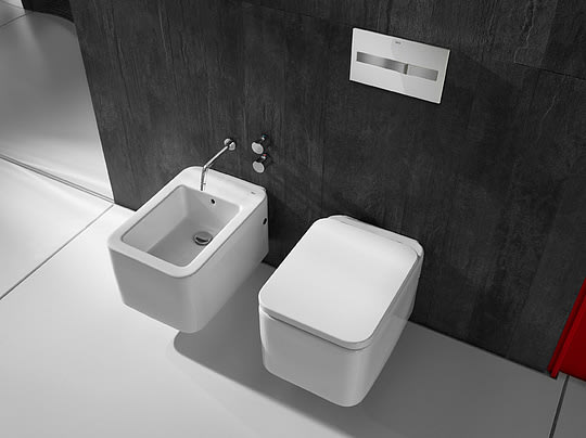 Биде напольное Roca Element 357574000 с намеченным отверстием для смесителя фото в интернет-магазине «Wasser-Haus.ru»
