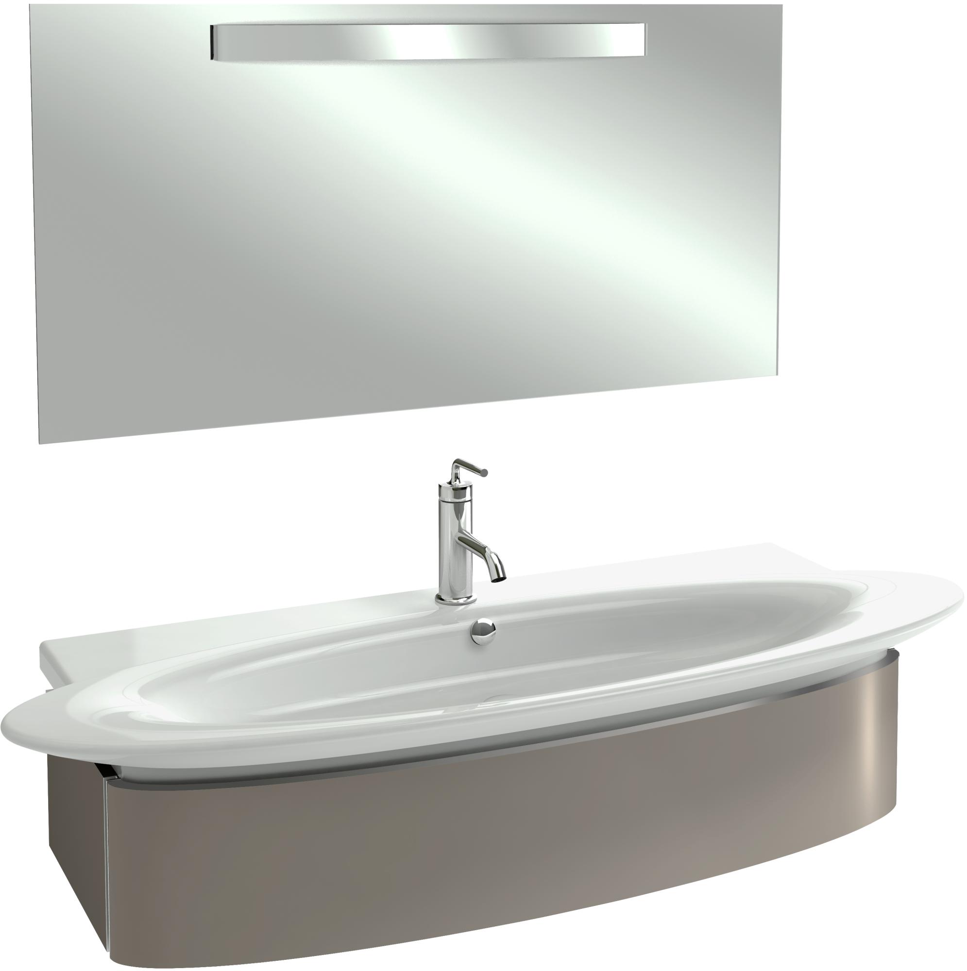 Мебель для ванной Jacob Delafon Presquile 130 серый титан, 1 ящик фото в интернет-магазине «Wasser-Haus.ru»