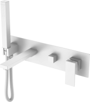 Смеситель для ванны с душем Boheme Qubic 474-2-MW С ВНУТРЕННЕЙ ЧАСТЬЮ, matt white фото в интернет-магазине «Wasser-Haus.ru»