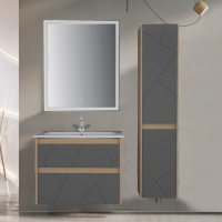 Мебель для ванной ASB-Mebel Диана 60 серая, дуб янтарный фото в интернет-магазине «Wasser-Haus.ru»