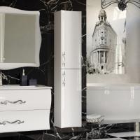 Шкаф-пенал Aima Design Amethyst 30П R white, вогнутый фото в интернет-магазине «Wasser-Haus.ru»