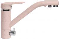 Смеситель AquaGranitEx C-6040 для кухонной мойки, розовый