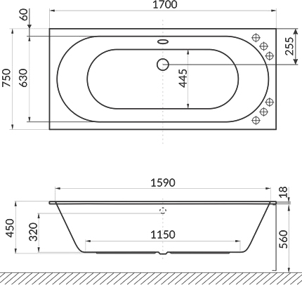 Акриловая ванна Excellent Oceana Slim WAEX.OCE17S.SOFT 170x75 фото в интернет-магазине «Wasser-Haus.ru»