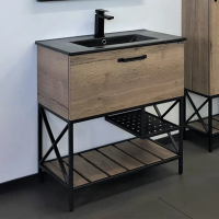 Тумба с раковиной Comforty Бредфорд 75, дуб темный