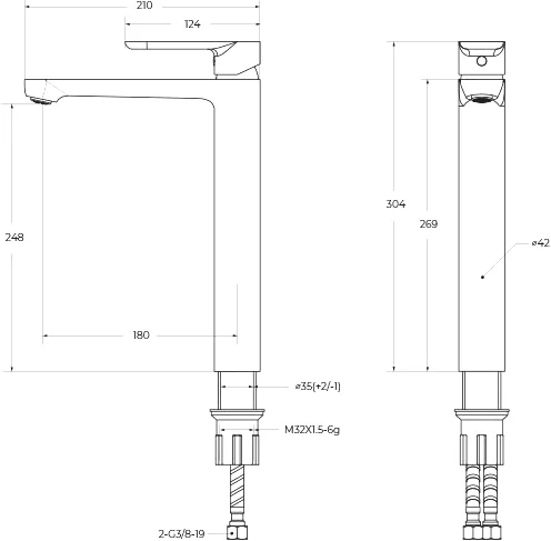 Смеситель Cezares Stylus STYLUS-LC-NOP-W0 матовый черный фото в интернет-магазине «Wasser-Haus.ru»