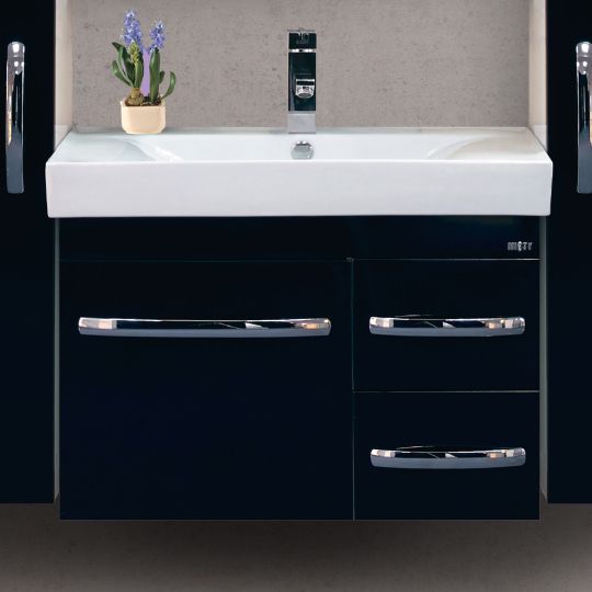 Мебель для ванной Misty Эмилия 75 подвесная черная фото в интернет-магазине «Wasser-Haus.ru»