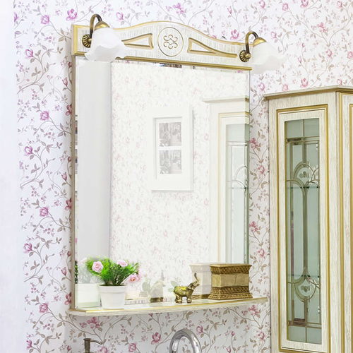 Мебель для ванной Sanflor Адель 65 белая, патина золото фото в интернет-магазине «Wasser-Haus.ru»