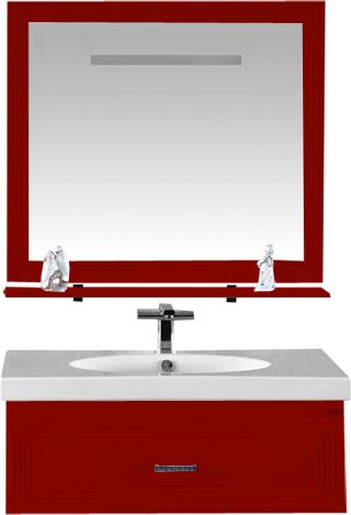 Зеркало Misty Европа 90 красное, с подсветкой фото в интернет-магазине «Wasser-Haus.ru»