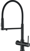 Смеситель для кухни Steel Hammer SH 2003 BLACK черный, с гибким изливом