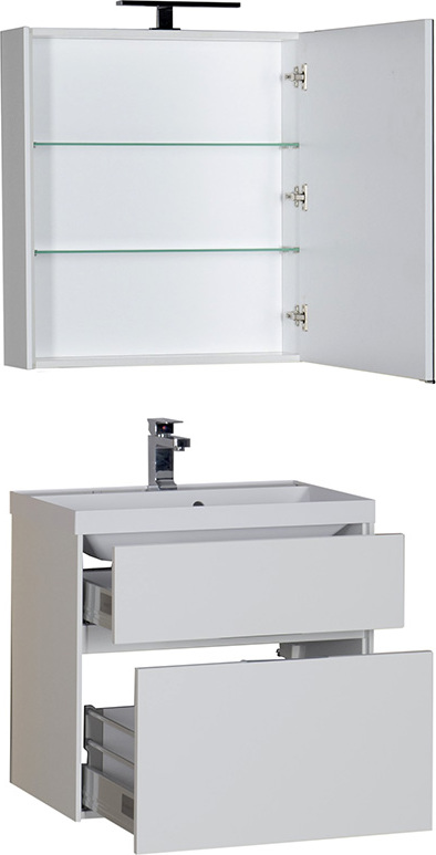 Мебель для ванной Aquanet Латина 70 2 ящика белая фото в интернет-магазине «Wasser-Haus.ru»