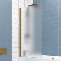 Шторка на ванну Kubele DE020 DE020P601-MAT-BR-90х150 150х90, профиль бронза светлая, стекло матовое