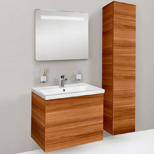 Мебель для ванной Am.Pm Gem 60 подвесная орех, с 2 ящиками фото в интернет-магазине «Wasser-Haus.ru»