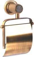 Держатель туалетной бумаги Boheme Royal Cristal Bronze с крышкой фото в интернет-магазине «Wasser-Haus.ru»