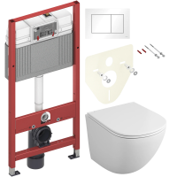 Комплект Унитаз подвесной Owl 1975 Vind TOWLT190302 безободковый + Инсталляция TECE Base 9400413 4 в 1 с кнопкой смыва фото в интернет-магазине «Wasser-Haus.ru»