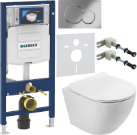 Комплект Унитаз подвесной BelBagno Sfera-r BB046CH-TOR безободковая + Крышка Piano BB2111SC с микролифтом + Инсталляция Geberit Duofix UP 320 111.300.00.5 + Кнопка Sigma 01 115.770.21.5 хром + Крепления 111.815.00.1 к стене + Шумоизоляция фото в интернет-магазине «Wasser-Haus.ru»