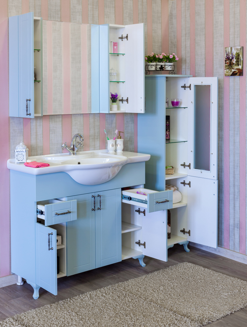 Мебель для ванной Sanflor Глория 105 серая фото в интернет-магазине «Wasser-Haus.ru»
