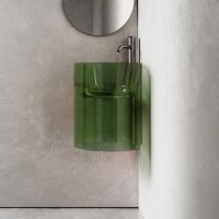 Раковина подвесная прозрачная угловая ABBER Kristall AT2705Emerald зеленая фото в интернет-магазине «Wasser-Haus.ru»