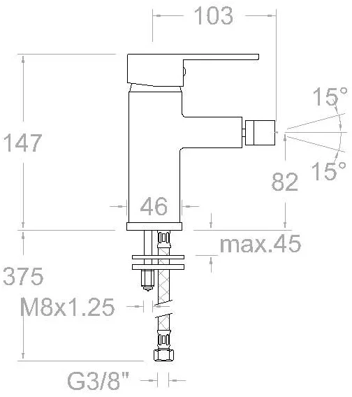 Смеситель для биде Ramonsoler Drako 330302NM матовый чёрный фото в интернет-магазине «Wasser-Haus.ru»