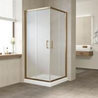 Душевой уголок Vegas Glass ZA Tur Novo 80 05 10 профиль бронза, стекло сатин фото в интернет-магазине «Wasser-Haus.ru»