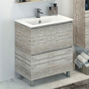 Мебель для ванной Comforty Верона 75 дуб белый фото в интернет-магазине «Wasser-Haus.ru»