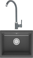 Комплект Мойка кухонная Point Сидли 55 графит + Смеситель PN3101 графит