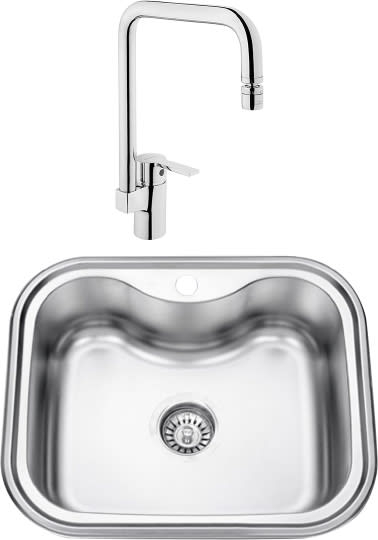 Комплект Мойка кухонная Seaman Eco Wien SWT-5848 + Смеситель VitrA Single sink mixer A42388EXP для кухонной мойки фото в интернет-магазине «Wasser-Haus.ru»
