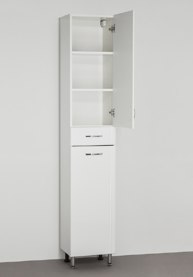 Шкаф-пенал Style Line Эко Стандарт 36 с бельевой корзиной, белый фото в интернет-магазине «Wasser-Haus.ru»