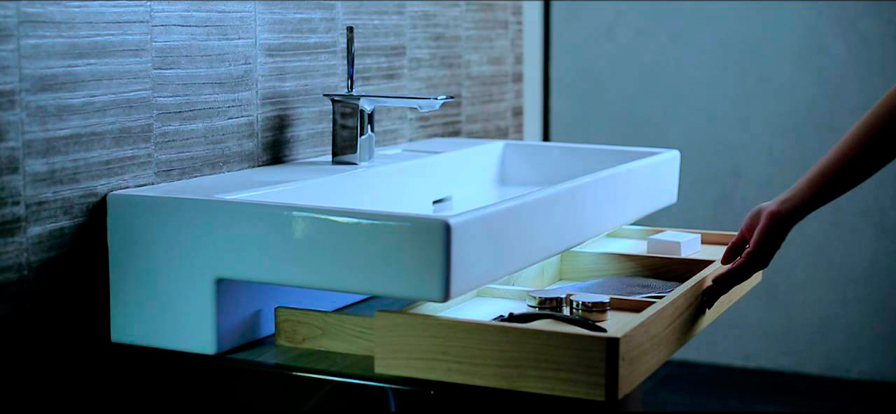 Мебель для ванной Jacob Delafon Terrace 80 ледяной коричневый лак фото в интернет-магазине «Wasser-Haus.ru»