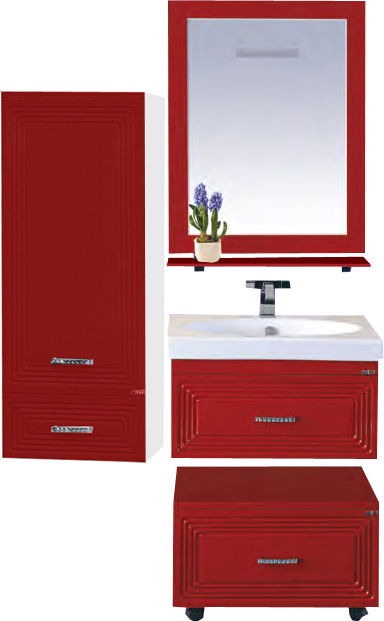 Мебель для ванной Misty Европа 60 красная эмаль фото в интернет-магазине «Wasser-Haus.ru»