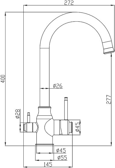 Комплект Мойка кухонная Steel Hammer SH 4444 BRONZE бронза + Смеситель SH 763 BRONZE фото в интернет-магазине «Wasser-Haus.ru»