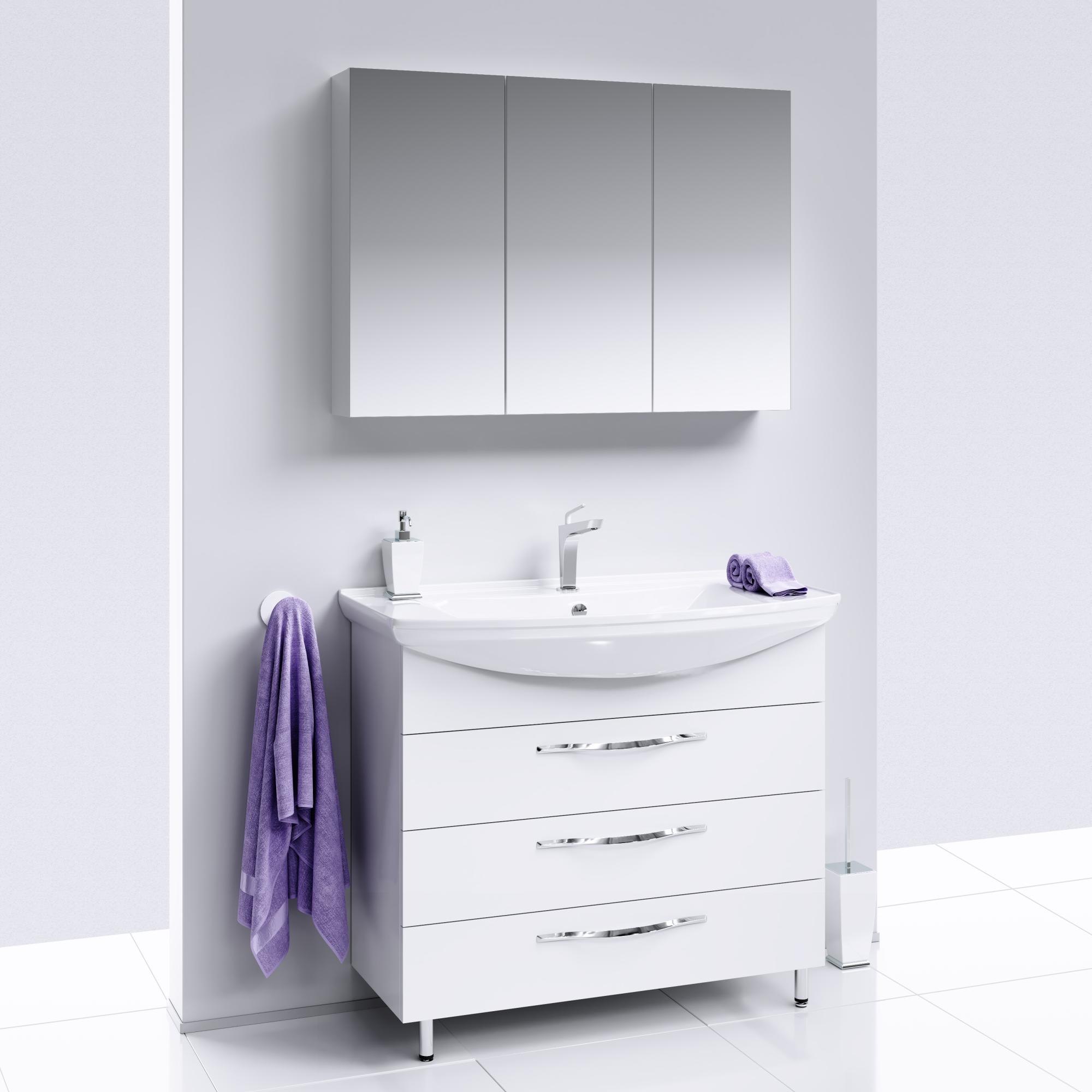 Мебель для ванной Aqwella Allegro 105 с 3 ящиками фото в интернет-магазине «Wasser-Haus.ru»