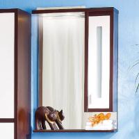 Зеркало-шкаф Бриклаер Бали 62 венге, белый глянец, R фото в интернет-магазине «Wasser-Haus.ru»