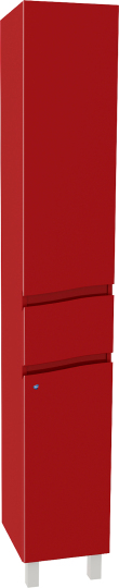 Шкаф-пенал АВН Фиджи 35 L, напольный, красный, с бельевой корзиной фото в интернет-магазине «Wasser-Haus.ru»