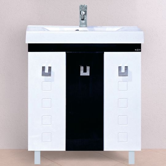 Мебель для ванной Misty Эллада 75 белая, черная фото в интернет-магазине «Wasser-Haus.ru»