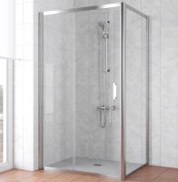 Душевой уголок Vegas Glass ZP+ZPV TUR NOVO 100*80 08 01 профиль глянцевый хром, стекло прозрачное фото в интернет-магазине «Wasser-Haus.ru»