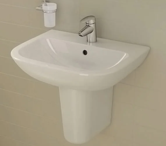 Раковина VitrA S20 5502B003 с полупьедесталом фото в интернет-магазине «Wasser-Haus.ru»