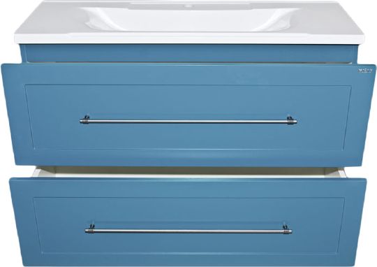 Мебель для ванной Misty Марта 100 подвесная голубая матовая фото в интернет-магазине «Wasser-Haus.ru»