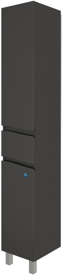 Шкаф-пенал АВН Фиджи 35 L, напольный, черный фото в интернет-магазине «Wasser-Haus.ru»