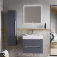 Мебель для ванной Aqwella Cube 70 серая матовая фото в интернет-магазине «Wasser-Haus.ru»