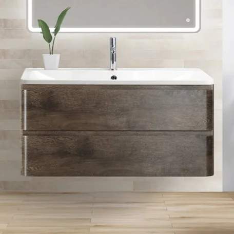 Мебель для ванной BelBagno Albano 100 подвесная, rovere nature grigio фото в интернет-магазине «Wasser-Haus.ru»