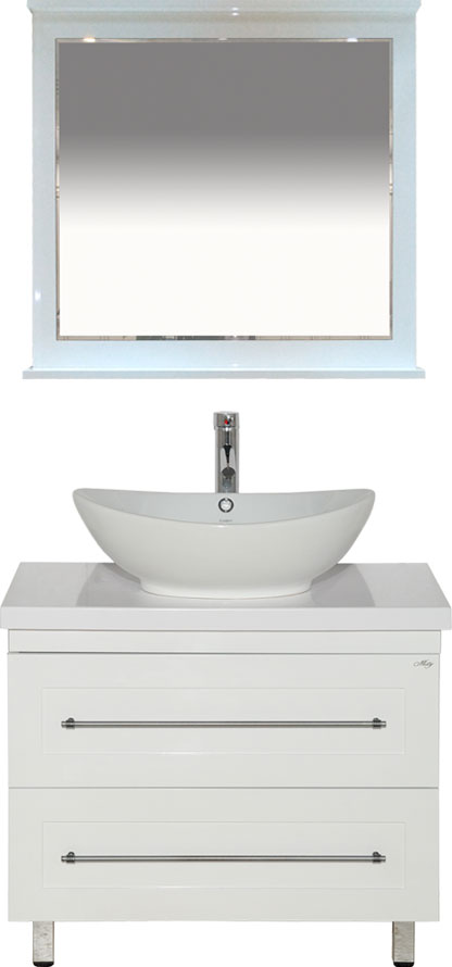 Мебель для ванной Misty Гамма 80 напольная, белая фото в интернет-магазине «Wasser-Haus.ru»
