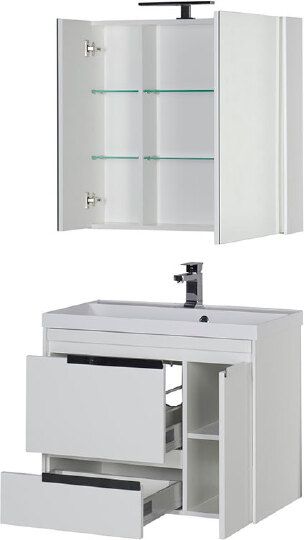 Мебель для ванной Aquanet Тиволи 80 белая фото в интернет-магазине «Wasser-Haus.ru»